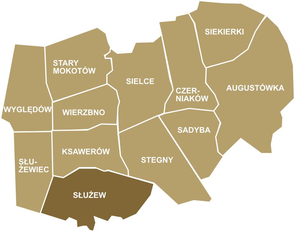 Mapa Służew Usługi Pogrzebowe Pogrzeby Zakład Pogrzebowy Służew